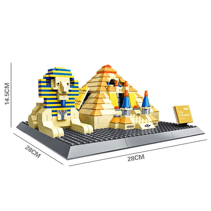 Riproduzione della Piramide e della Sfinge di Giza compatibile LEGO